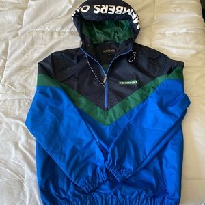 1/2 zip Members Only windbreaker hoodie